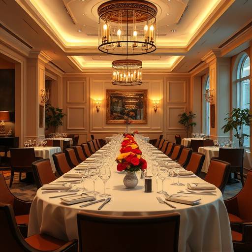 A private party in the restaurant's elegant dining room