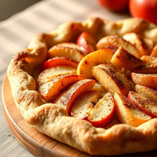 Rustic Apple Tart with a flaky crust and cinnamon-spiced apples